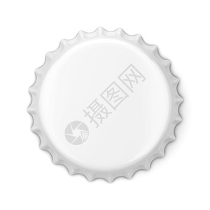 白色背景上孤立的空白瓶盖3d插图标签金属软木高清图片