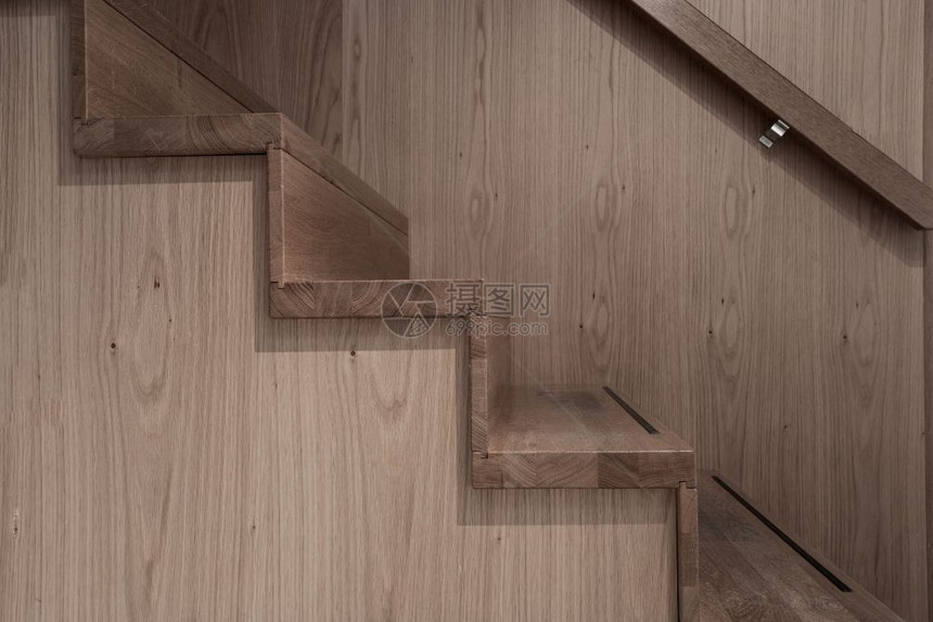 墙木楼梯特写现代设计抽象棕色emty内部天然木楼梯美特写天然木楼梯建筑学入口图片