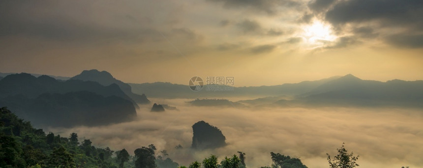 帕尧复制Misty山奇妙景观班纳在Phayao省Phu斯里兰卡山丘上泰国北面的Phayao省户外图片