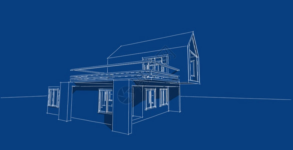 建筑素描线房屋设计工程自由手绘画蓝图制作3D插建造设者窗户图片