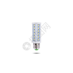 二极管电现代的LED节能灯螺帽E2730V白底隔离图片