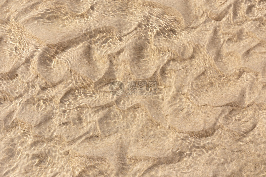 天墙纸支撑清晰的波纹海浪和白色沙子风景Topview图片