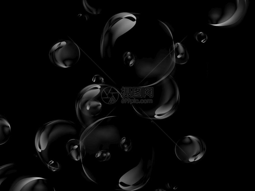 墙纸一种凉爽的黑色背景上暗抽象泡图片