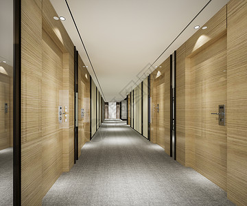 3d提供现代奢侈木材和瓷砖旅馆走廊木制的屋墙纸图片