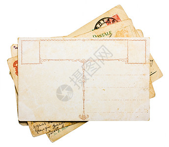 德米特罗白色的旧明信片堆叠空白的优质邮票背景