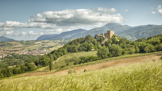 在意大利游行中一座美丽的城堡画面纪念碑全景堡垒图片