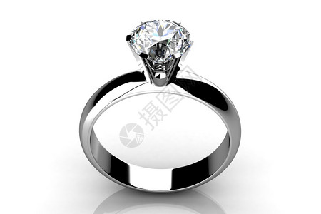 简单的白色钻石美丽结婚戒指图片