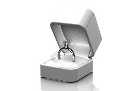 戒指盒子美丽的结婚戒指天经典的周年纪念日设计图片
