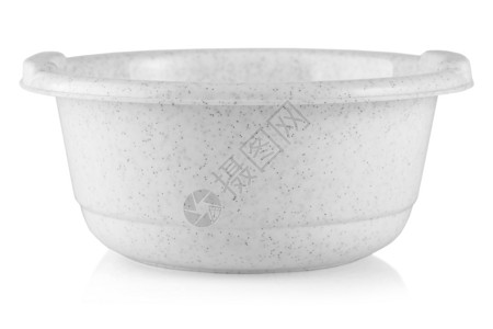 健康白色塑料碗在底杯子上隔绝的白色塑料碗里面有水吃环境图片