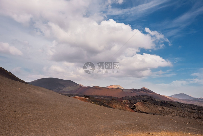 惊人的地质学土西班牙金萨罗特兰岛蒂曼法亚公园的神奇火山景观和熔岩沙漠图片
