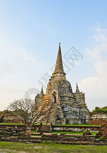 桑佩特地标宗教的泰国Ayutthaya古老的废墟寺庙图片