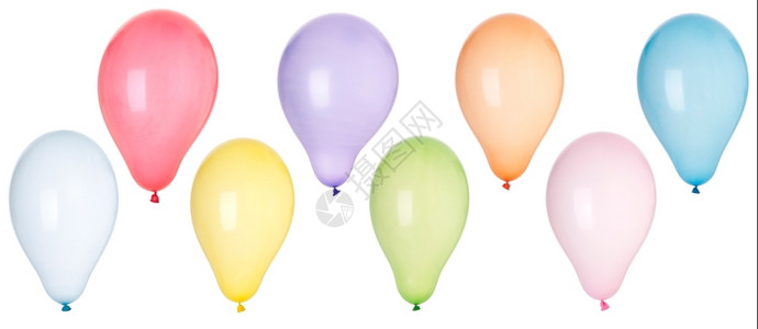 生日有色飞白背景上隔离的彩色充气球收藏集Name背景图片