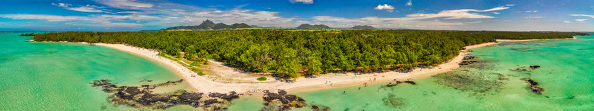 IleAuxCerfs毛里求斯美丽的海岸线空中景象全非洲户外图片