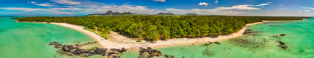 IleAuxCerfs毛里求斯美丽的海岸线空中景象全非洲户外背景图片
