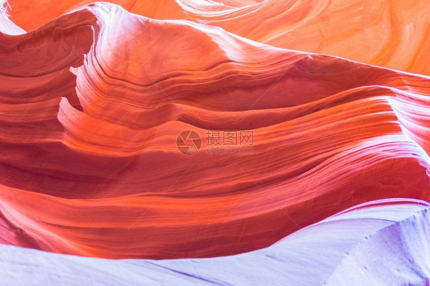 风景颜色美国亚利桑那州Page附近纳瓦霍保留地的AntelopeCanyon旅游图片
