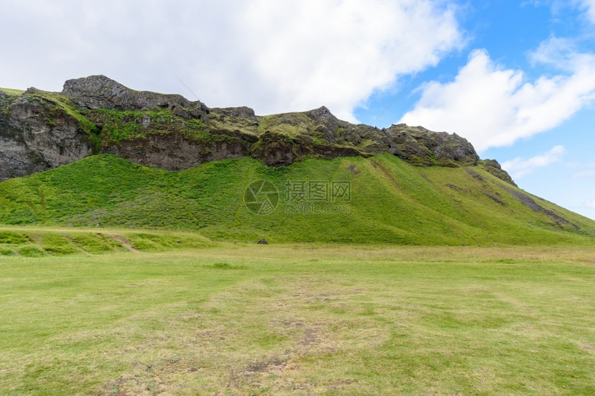 美丽的山脉冰岛Seljalandsfos瀑布地质学强大的旅行图片