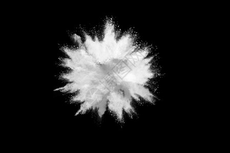灰尘白色粉末在暗底背景爆炸的冻结运动面粉抽象的图片