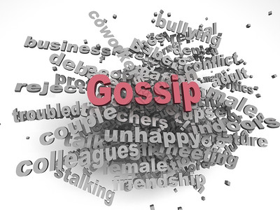 在职的3d张图像Gossip发行概念词云背景秘密多米尼奇背景图片