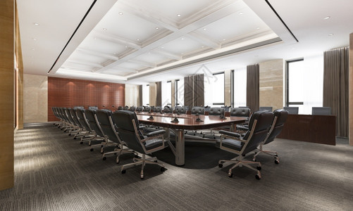 当代的白色公司3d在高楼办公大上提供商务会议室图片