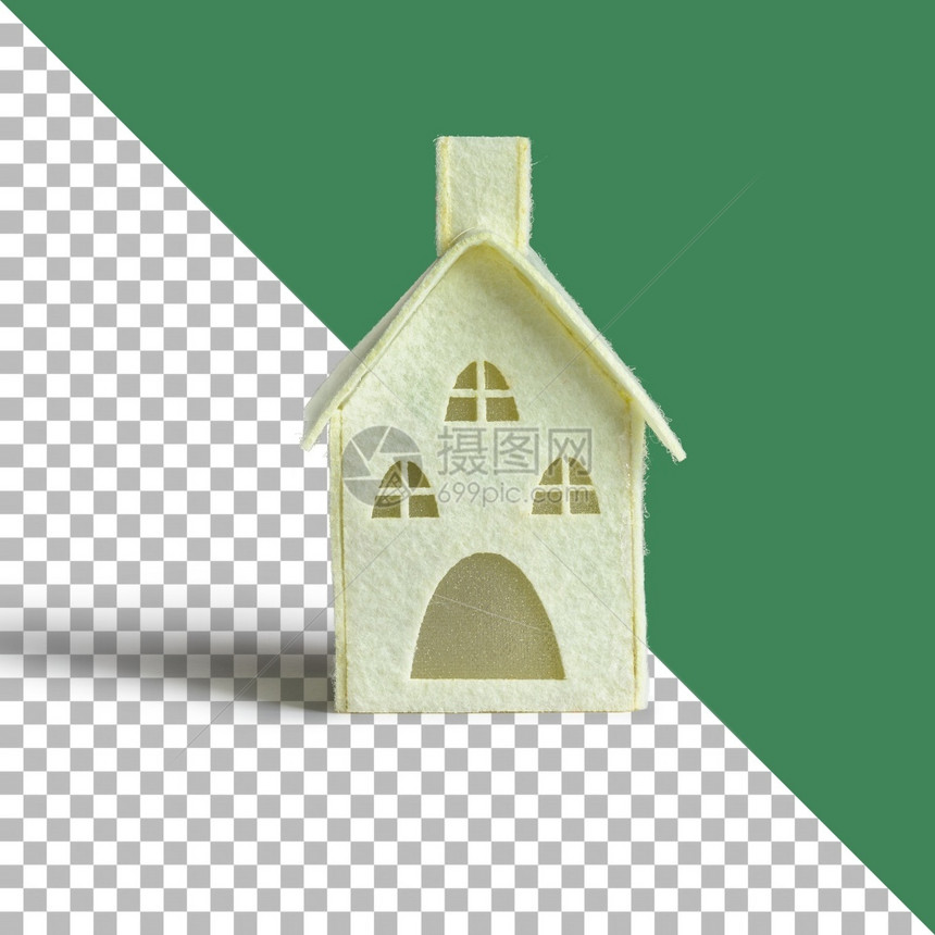 一座独特的圣诞树装饰小型房子被孤立装饰陶瓷制品明亮图片