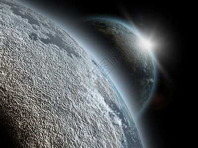 太阳升起的宇宙中3D行星系外插图月光图片