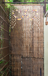 文化黄色的泰国自然房屋竹子编织分割区泰国装饰风格图片