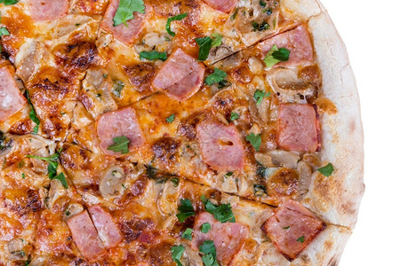 新鲜热快餐披萨切片餐厅奶酪意大利辣香肠图片