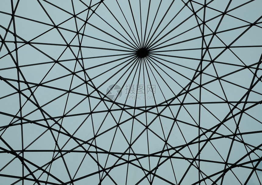 金属丝在Amsterdam博物馆中带有抽象数学形状的玻璃屋顶行业现代的图片