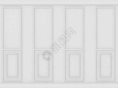 3d提供奢侈品白色古典风格木材墙壁背景屋柔软的插图图片