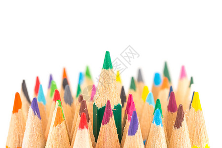 绘画木制的彩色铅笔头图片