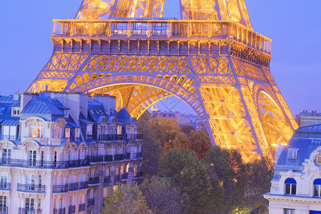 Eiffel铁塔中端高视距建筑的造欧洲图片