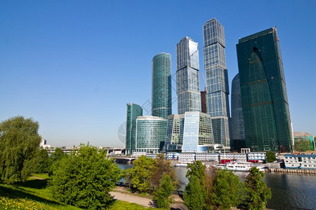 天际线公寓俄罗斯莫科市现代商业摩天大楼俄罗斯城市图片