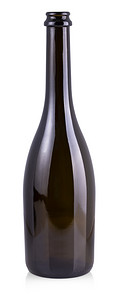 白色上孤立的空开酒瓶前方视图葡萄酒精产品图片