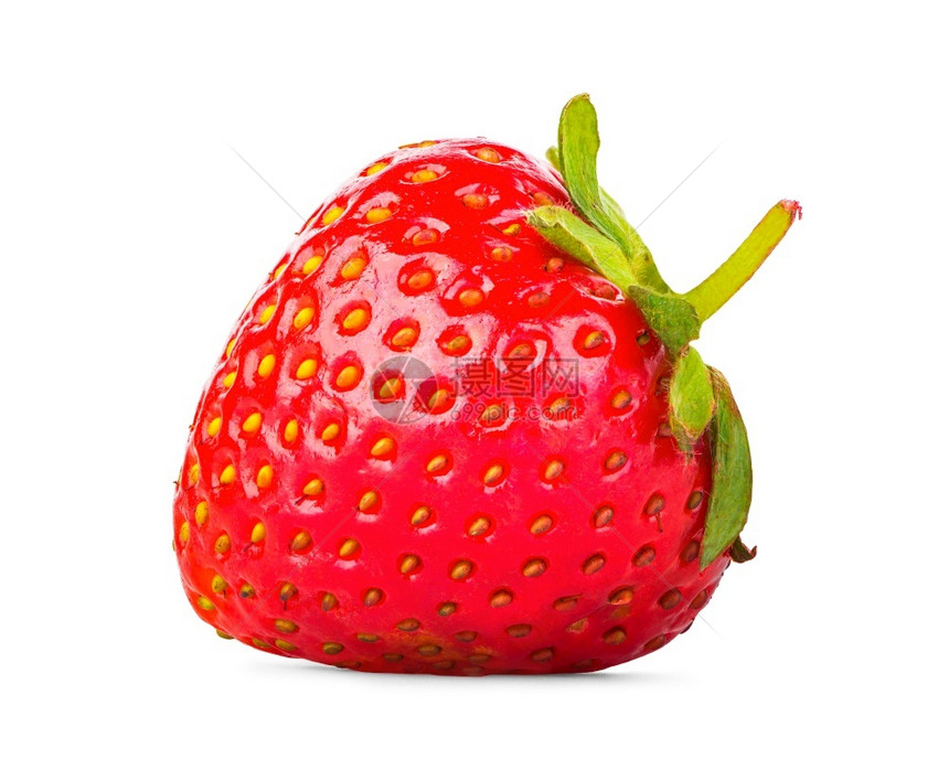 美味的目一个甜草莓在白色背景上被孤立一只甜的草莓丰富多彩图片