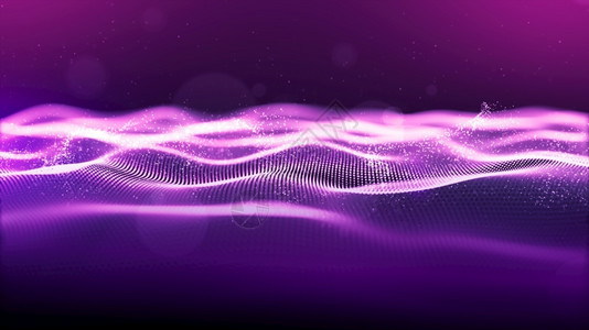 液体寒冷的技术摘要紫色数字网络空间微粒波带有bokeh和光底背景图片