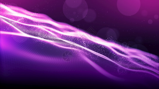 数字的抽象摘要紫色数字网络空间微粒波带有bokeh和光底背景颜色图片