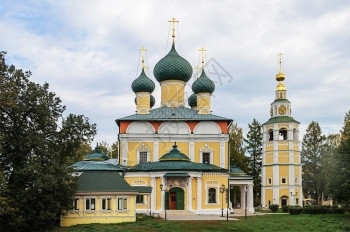 镇俄罗斯乌格利奇帕索普洛布拉日斯基横形大教堂和钟楼地区图片