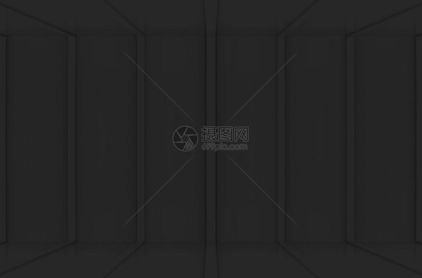 3d使现代垂直黑色面板成为墙壁底背景装饰风格内部的干净图片