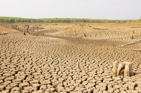 土地水库全球升温夏季的干旱地面是燥的蓄水池梅穆赫兰邦泰国全球变暖干旱热背景图片