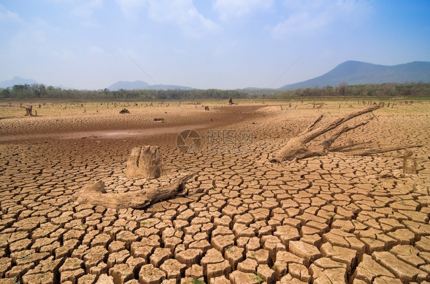 气候质地全球升温夏季的干旱地面是燥的蓄水池梅穆赫兰邦泰国全球变暖干旱水库图片