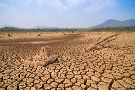 气候质地全球升温夏季的干旱地面是燥的蓄水池梅穆赫兰邦泰国全球变暖干旱水库背景图片