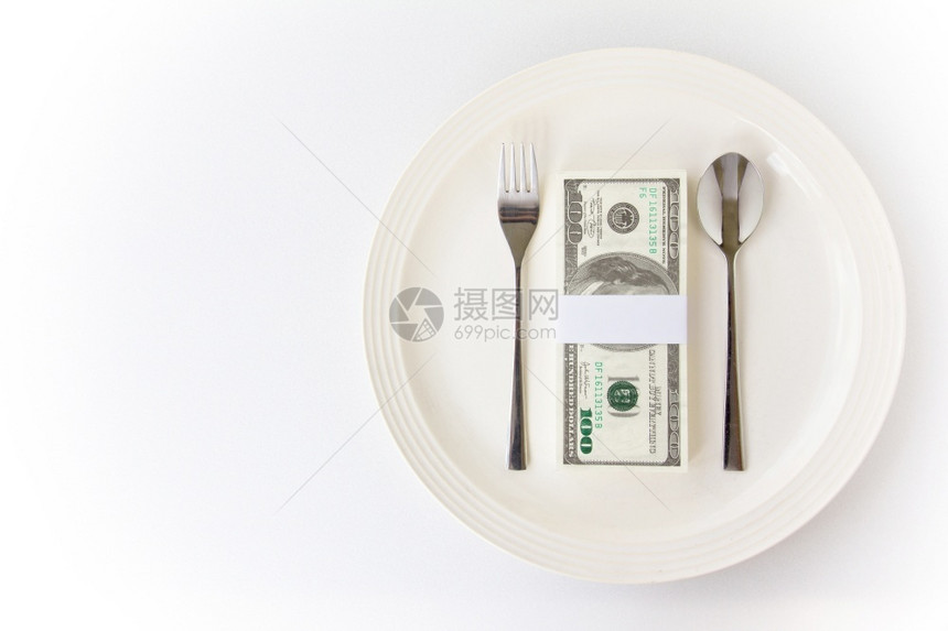 富有的投标贸易食品钱的概念形象图片