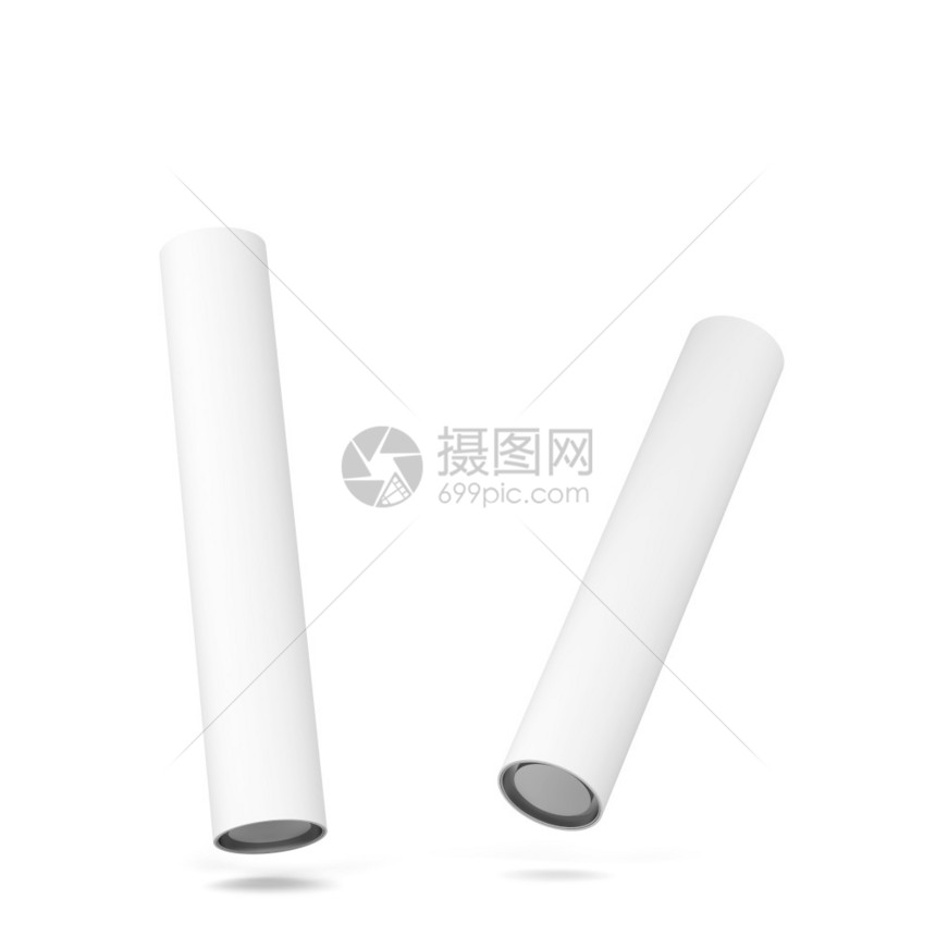 白色背景上孤立的空白管式包装模型3d插图店铺小样茶图片