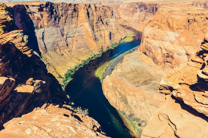 犹他州水美国亚利桑那州格伦峡谷科罗拉多河上的马蹄木本德风景优美图片