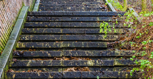 结石场景秋季滑的楼梯户外建筑自然中层楼梯的缝合式路背景图片