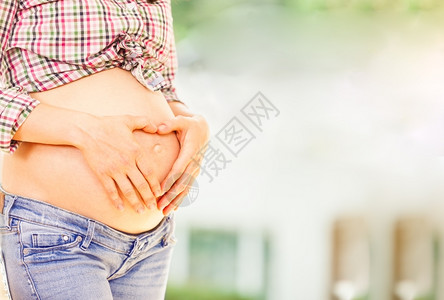 母婴儿关闭孕妇腹部健康图片