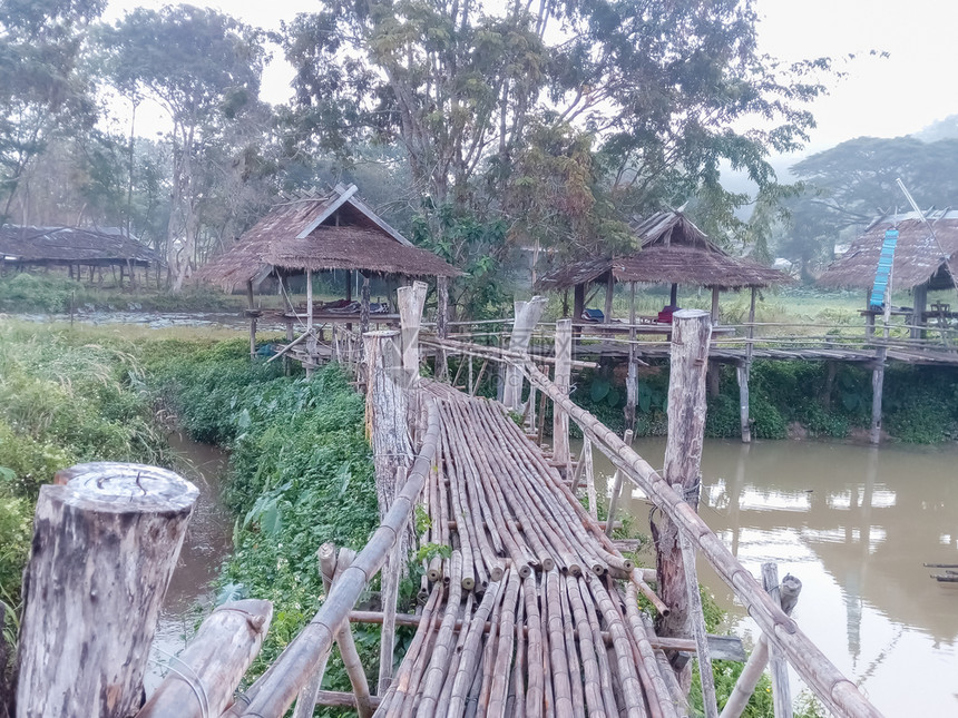 桥是竹子做的花园旅游自然图片