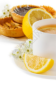 柠檬茶和糕点图片