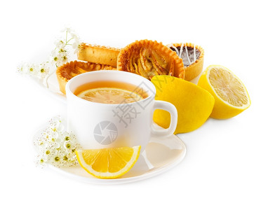 柠檬茶和糕点图片