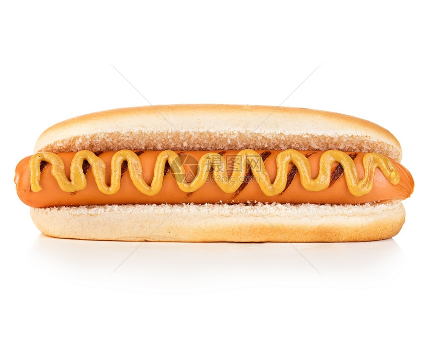 脂肪孤立的热狗法兰克福黄色的图片